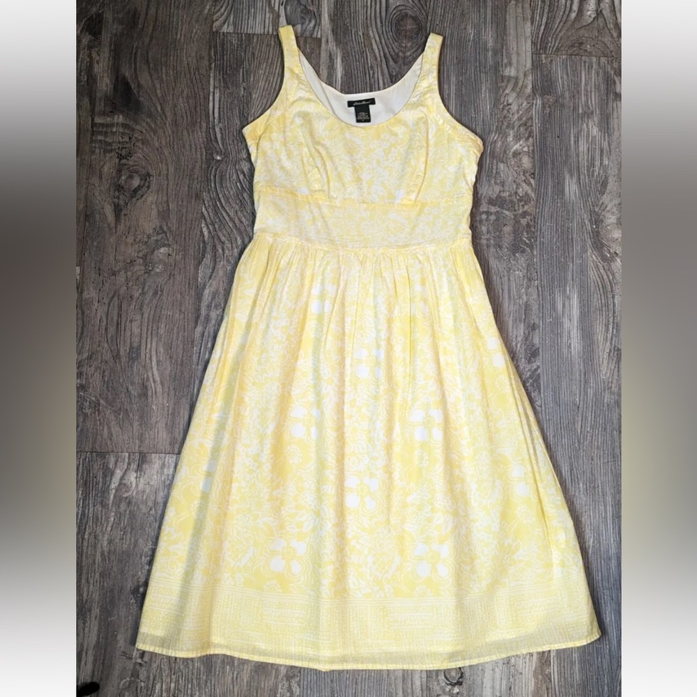 Eddie Bauer Womens Linen Lined Summer Dress Petite Size 10